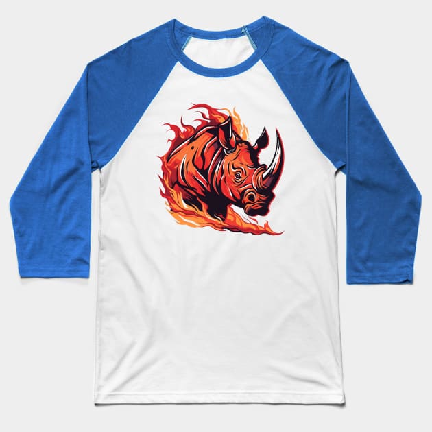 rhinoceros Baseball T-Shirt by skatermoment